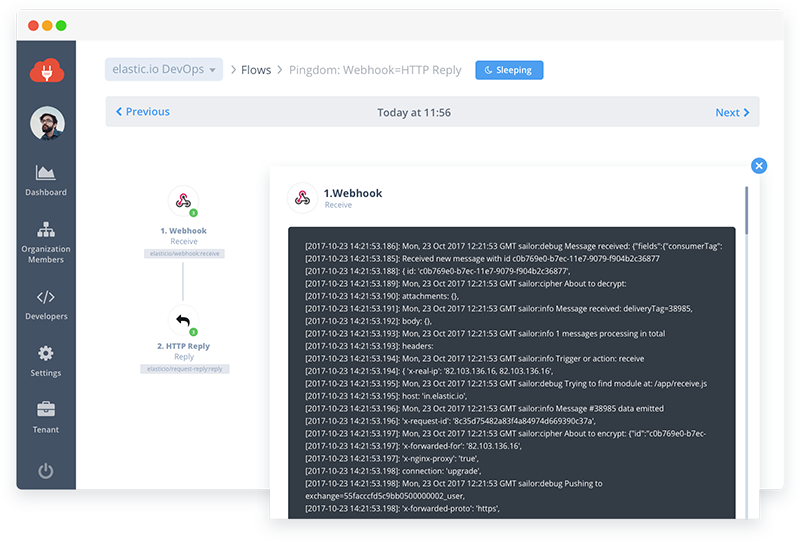 Data logging in data integration flows